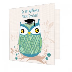 Teacher Personalised Mr Owl Card