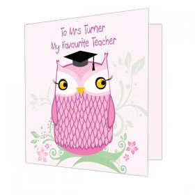 Teacher Personalised Miss Owl Card