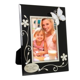 Butterfly Personalised Glass 6 x 4 Photo Frame - Black