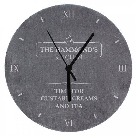 Kitchen Personalised Slate Clock