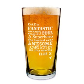 He Is - Personalised Pint Beer Glass