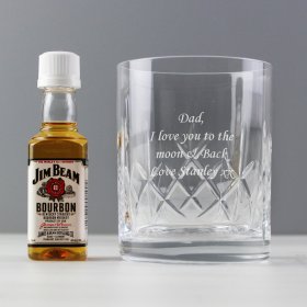 Bourbon Personalised Cut Crystal Tumbler & Miniature Gift Set