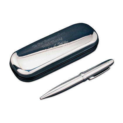 Personalised Pen and Box Set - Chrome Plated