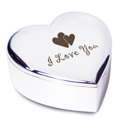 Heart I Love You Trinket Box - Nickel Plated