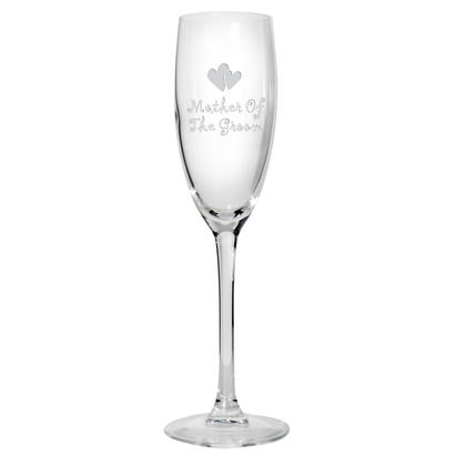 Mother of the Groom Engraved Glass Flute