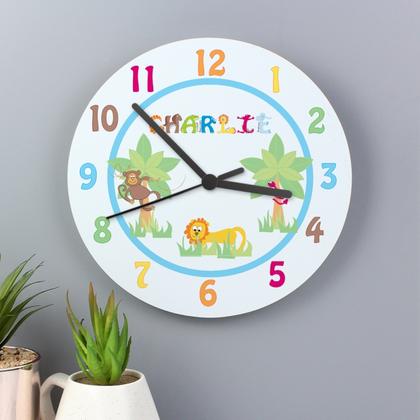 Animal Alphabet Personalised Clock - Boys