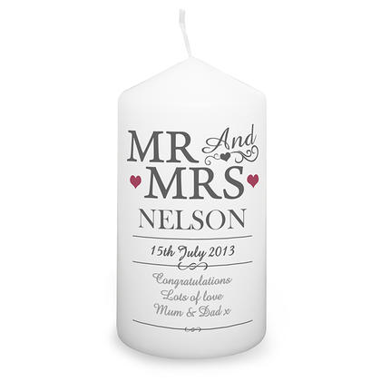 Mr & Mrs Personalised Candle