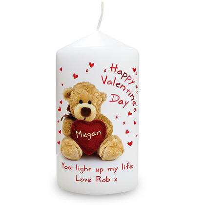 Teddy Heart Personalised Candle