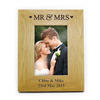 Mr & Mrs Personalised Oak Finish 6 x 4 Photo Frame