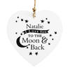 To the Moon and Back Personalised Wooden Heart