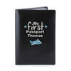 My First Personalised Leather Passport Holder - Black