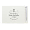 Ornate Swirl Personalised Guest Book with Pen - Silver