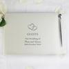Personalised Hardback Guest Book with Pen - Hearts