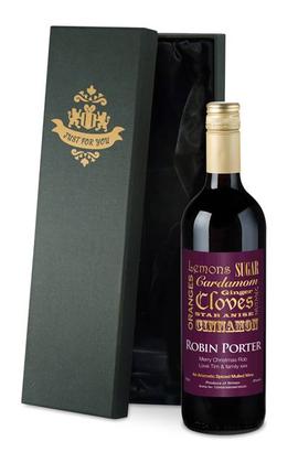 Mulled Wine with Personalised Label in a Silk Gift Box