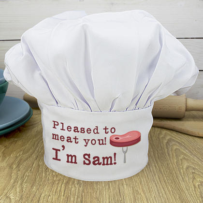 Pleased To Meat You Personalised Chef Hat