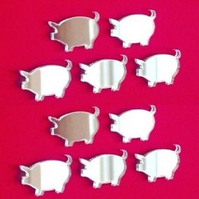 Pig Mirror 4cm - Set of 10