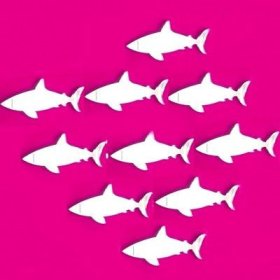 Shark Mirrors 4cm - Set of 10