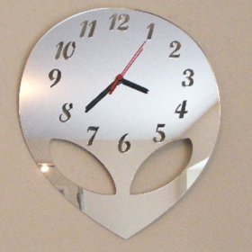 Alien Clock Mirror - 35cm