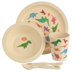 Dinosaur Design Bambootique Eco Friendly Kid's Dinner Set