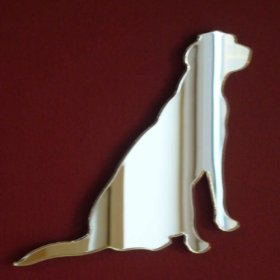 Dog (Labrador) Sitting Mirror 12cm