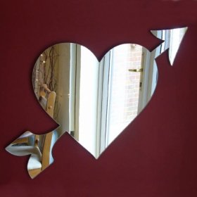 Love Heart and Arrow Mirror 12cm