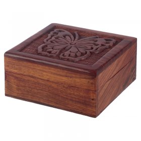 Sheesham Wood Butterfly Trinket Box