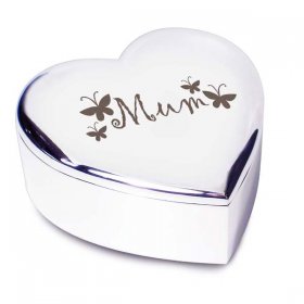 Mum Heart Trinket Box - Nickel Plated