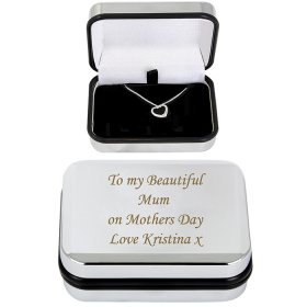 Heart Necklace with Personalised Box