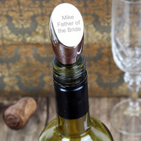 Personalised Wine Bottle Stopper - Contemporary Silver Plated