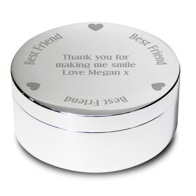 Best Friend Personalised Round Trinket - Nickel Plated