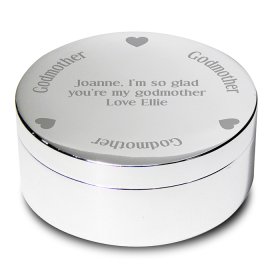 Godmother Personalised Round Trinket - Nickel Plated