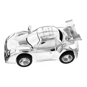 Racing Car Personalised Money Box - Silver Plated