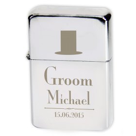 Groom Personalised Lighter - Top Hat Motif