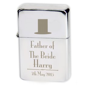 Father of the Bride Personalised Lighter - Top Hat Motif
