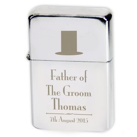Father of the Groom Personalised Lighter - Top Hat Motif