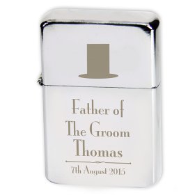 Father of the Groom Personalised Lighter - Top Hat Motif