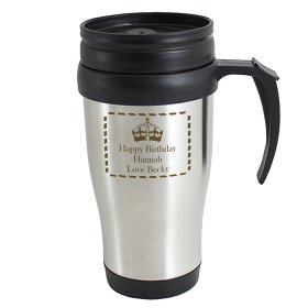 Crown Personalised Thermal Travel Mug