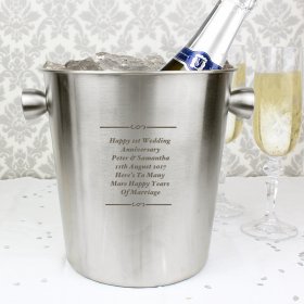 Message Personalised Stainless Steel Ice Bucket