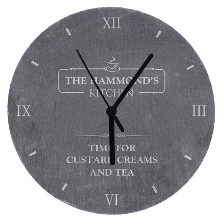 Kitchen Personalised Slate Clock