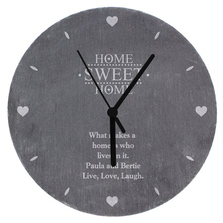 Home Sweet Home Personalised Slate Clock