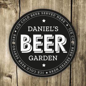 Beer Garden Personalised Plaque - Black