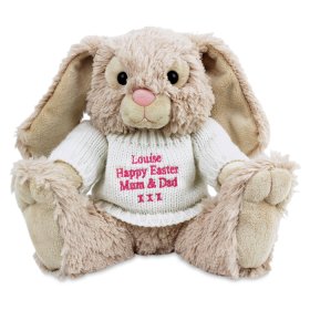 Bunny with Personalised Jumper - Pink Thread