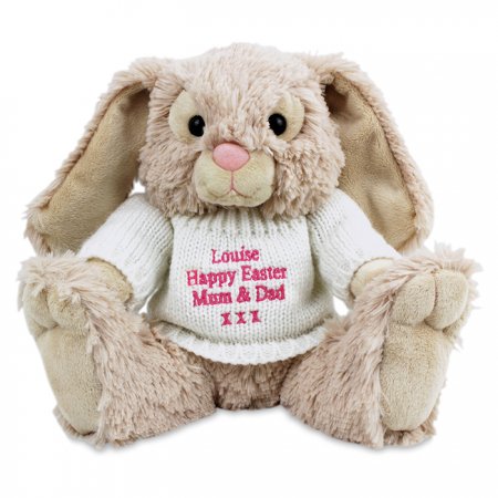 Bunny with Personalised Jumper - Pink Thread