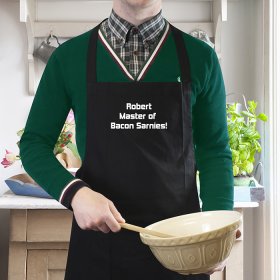 Chef Personalised Message for Him Apron - Black