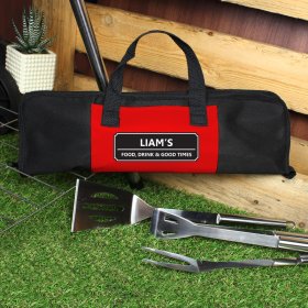 BBQ Stainless Steel Set and Personalised Carrying Case - Classic