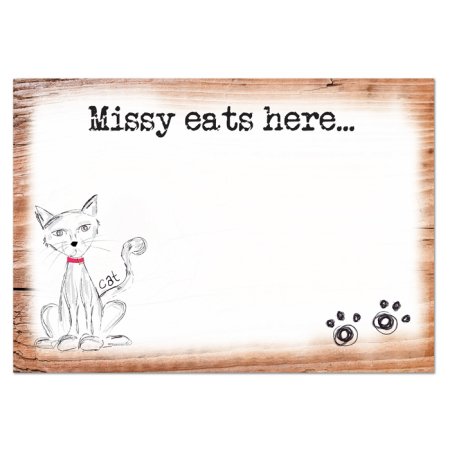 Cat Scribble Personalised Food Mat