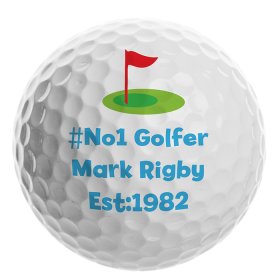 Golf Personalised Ball - Flag