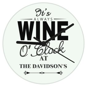 Wine O'Clock Personalised Clock