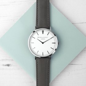 Men's Modern-Vintage Personalised Leather Watch - Ash