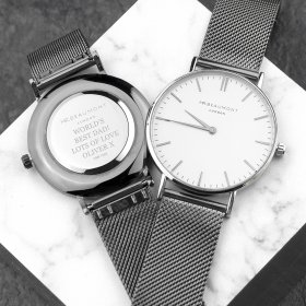 Men's Personalised Metallic Watch - Charcoal Grey
